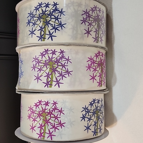 3 Rolls Kirkland Wire-edged Hot Pink/Purple/Violet Ribbon 2-1/2" wide 148 yds - Picture 2 of 9